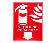 Biển chỉ dẫn nơi đựng bình chữa cháy (Dán tường)